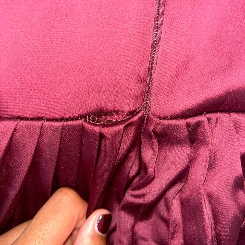 House of CB Satin Burgundy Dress - Picture 7 of 7